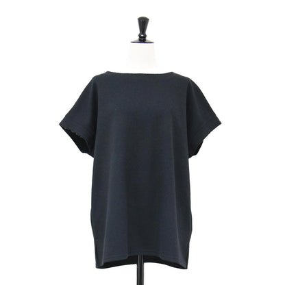 ブークレ ダンボール プルオーバー / カットソー フレンチスリーブ ボートネック Tシャツ
