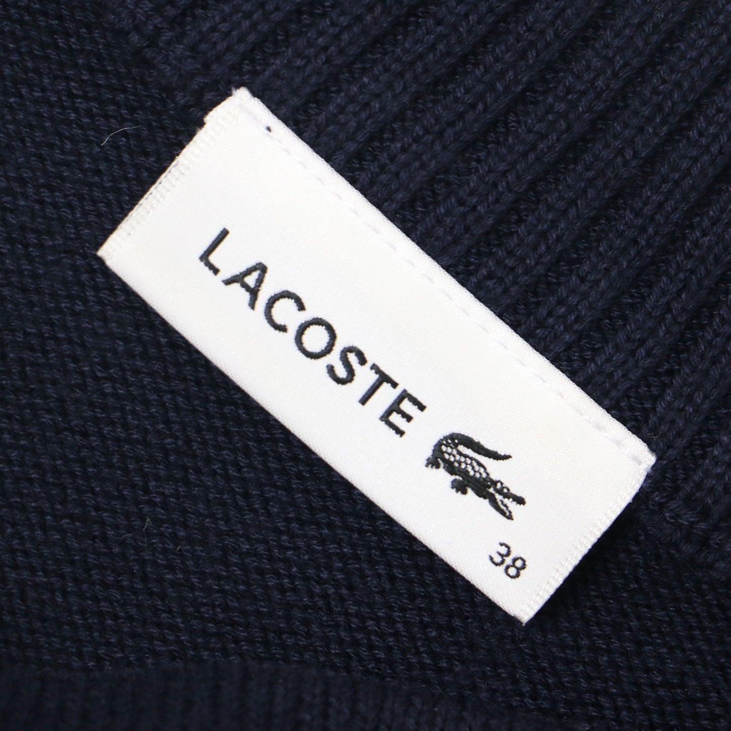 ボーダー ニット ワンピース / 長袖 ミディ丈 ボートネック クロックエンブレム コットン