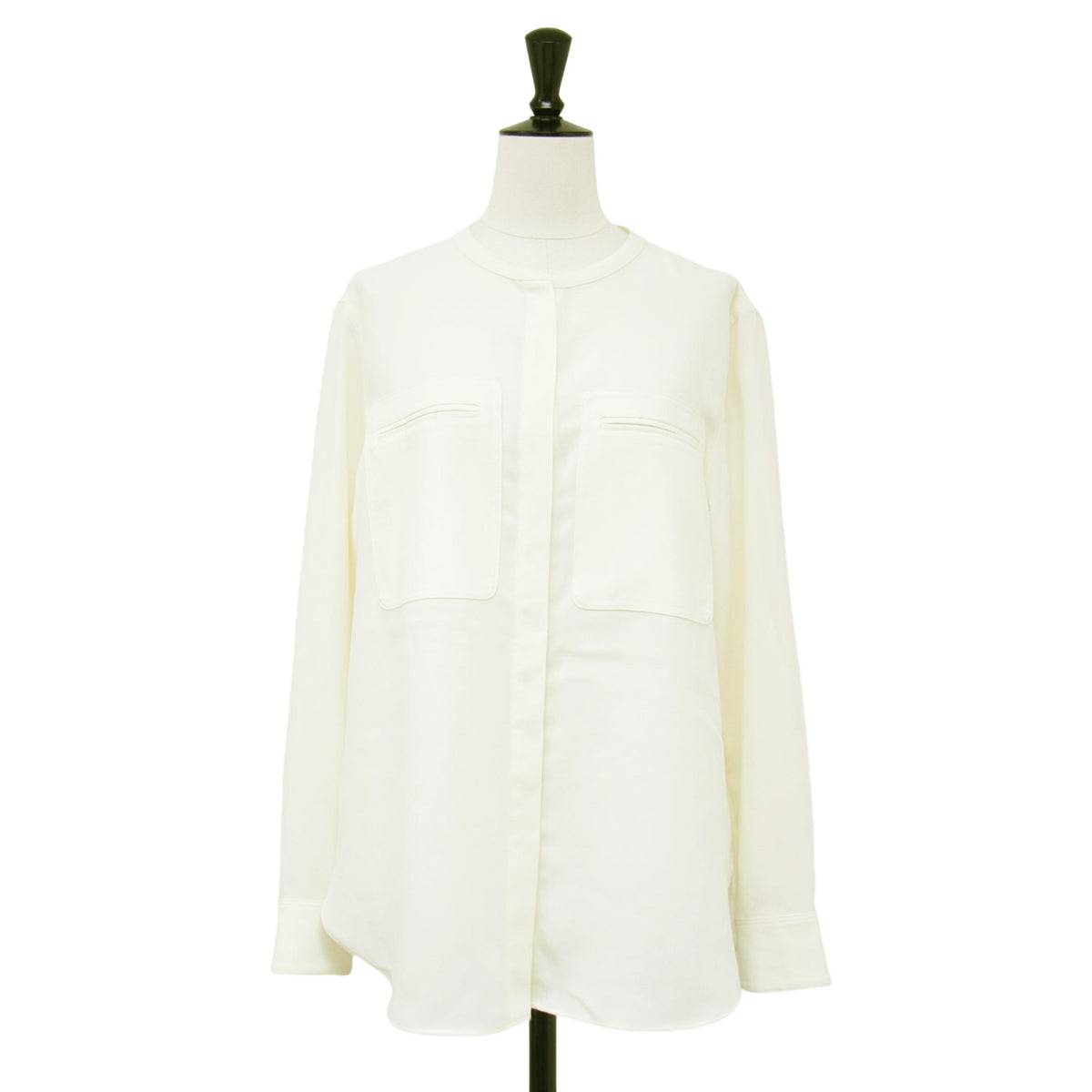 ジョーゼット バンドカラー ブラウス / Prime GGT UTL Shirt B 長袖 ドレープ ポケット シャツテール