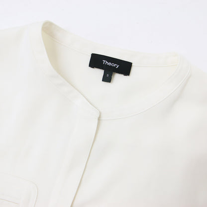 ジョーゼット バンドカラー ブラウス / Prime GGT UTL Shirt B 長袖 ドレープ ポケット シャツテール