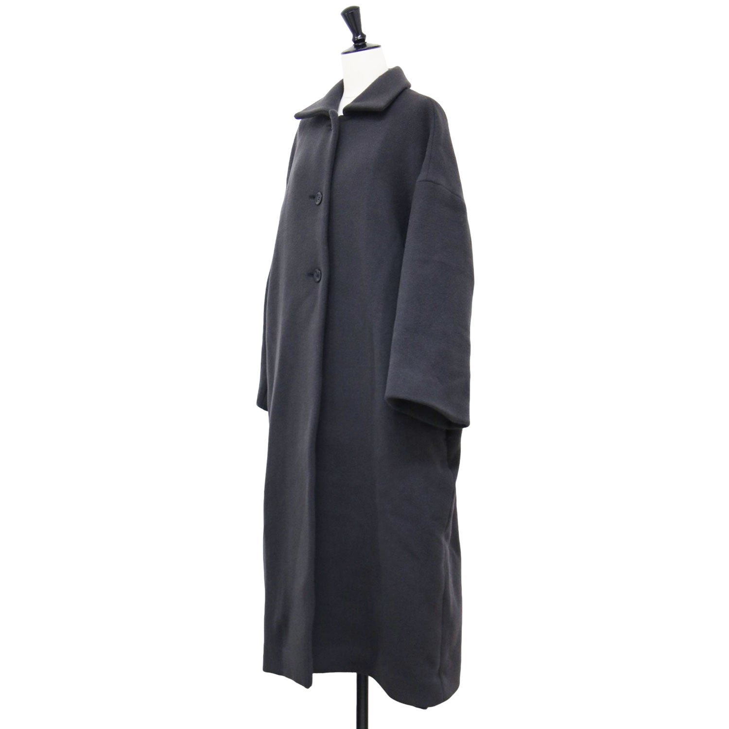 【美品VISARUNO】ビサルノ ステンカラーコート 羊毛 LL 大きめ ビサルノ（VISARUNO） カシミヤ混紡ウール製ステンカラーコート 美品