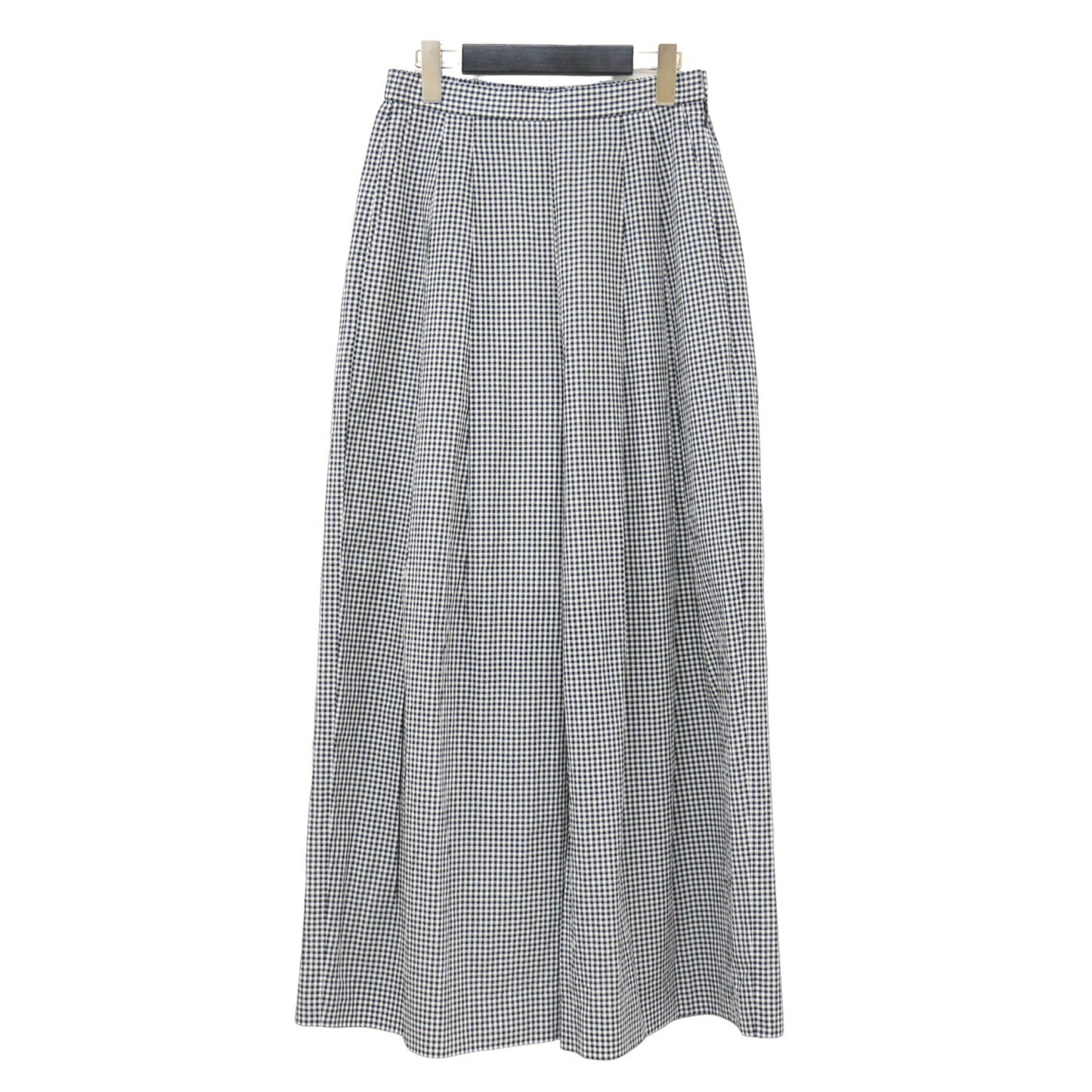 24春夏 ローン ギンガムチェック タック ワイドパンツ / ウエストゴム ハイウエスト