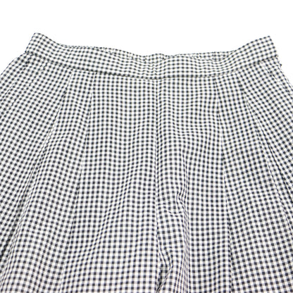 24春夏 ローン ギンガムチェック タック ワイドパンツ / ウエストゴム ハイウエスト