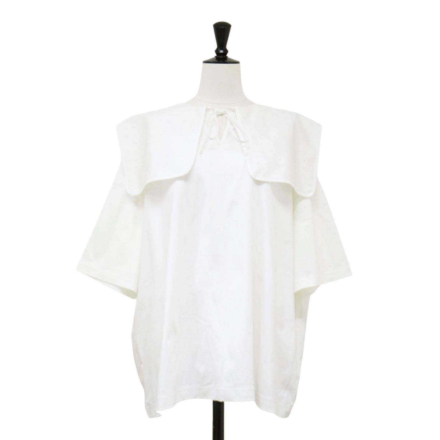 フロッキードットカラー Tシャツ / カットソー 半袖 ショートスリーブ オーバーサイズ コットン