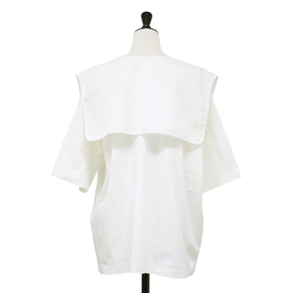 フロッキードットカラー Tシャツ / カットソー 半袖 ショートスリーブ オーバーサイズ コットン