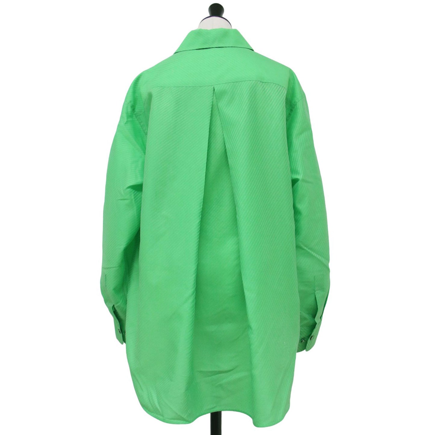 オーガンジーツイル レギュラーカラー シャツ / 長袖 ピンストライプ ジャカード シルク混