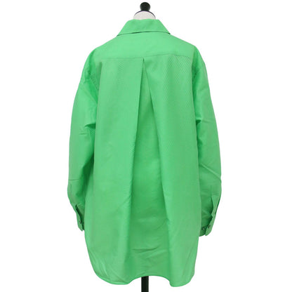 オーガンジーツイル レギュラーカラー シャツ / 長袖 ピンストライプ ジャカード シルク混