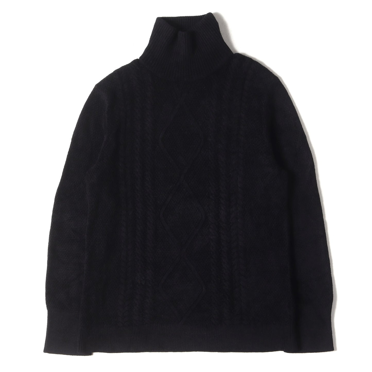 美品 TAAKK 丸まり WOOL タートルネック ニット セーター 黒 3 L