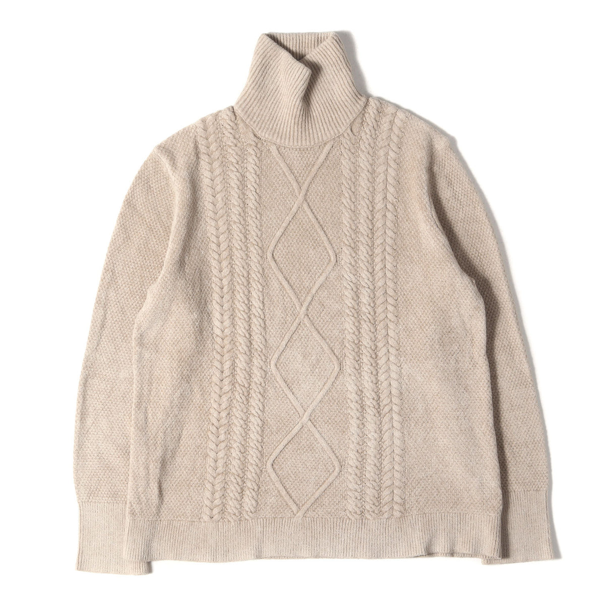 22AW タートルネック レーヨンナイロン ケーブル編み ニット (TURTLE NECK KNIT ABYTS-001)