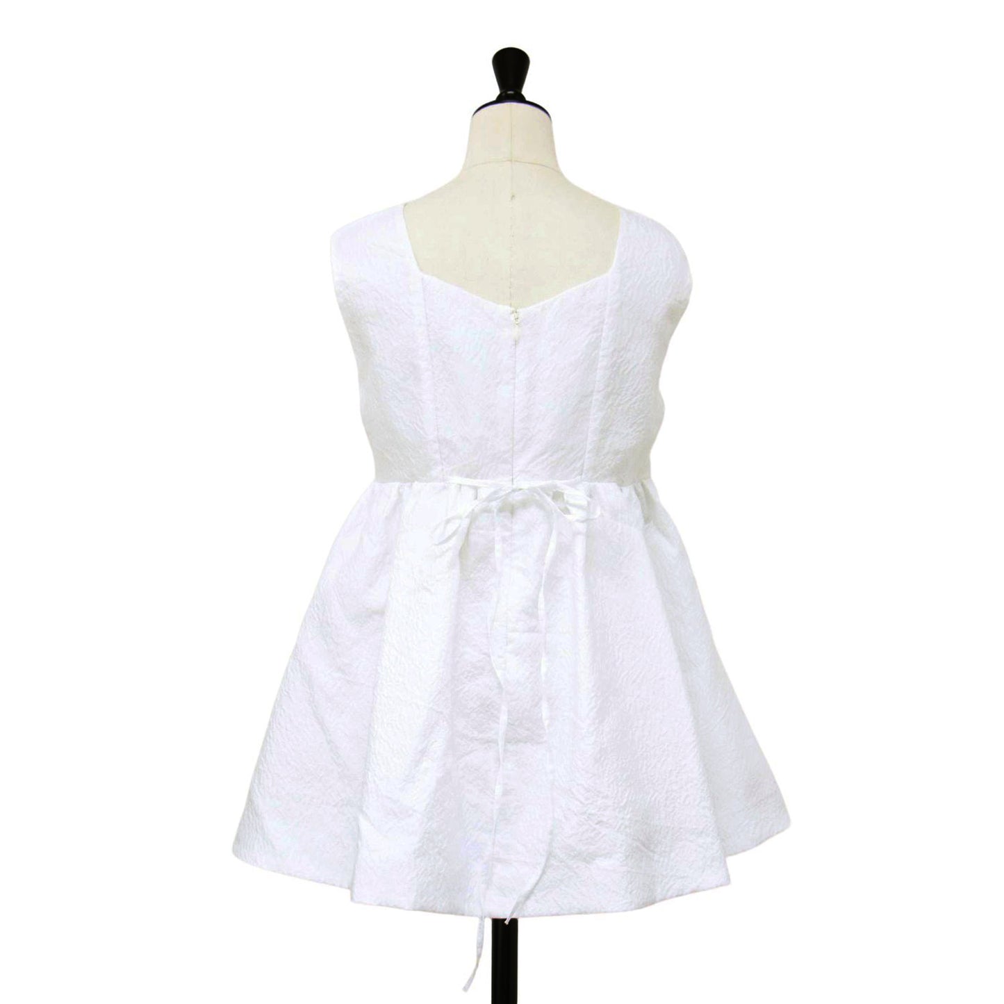 ボレロ付き JQ チュニック / ブラウス 半袖 2WAY バルーンスリーブ ふくれ ジャガード スクエアネック