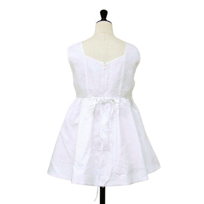 ボレロ付き JQ チュニック / ブラウス 半袖 2WAY バルーンスリーブ ふくれ ジャガード スクエアネック
