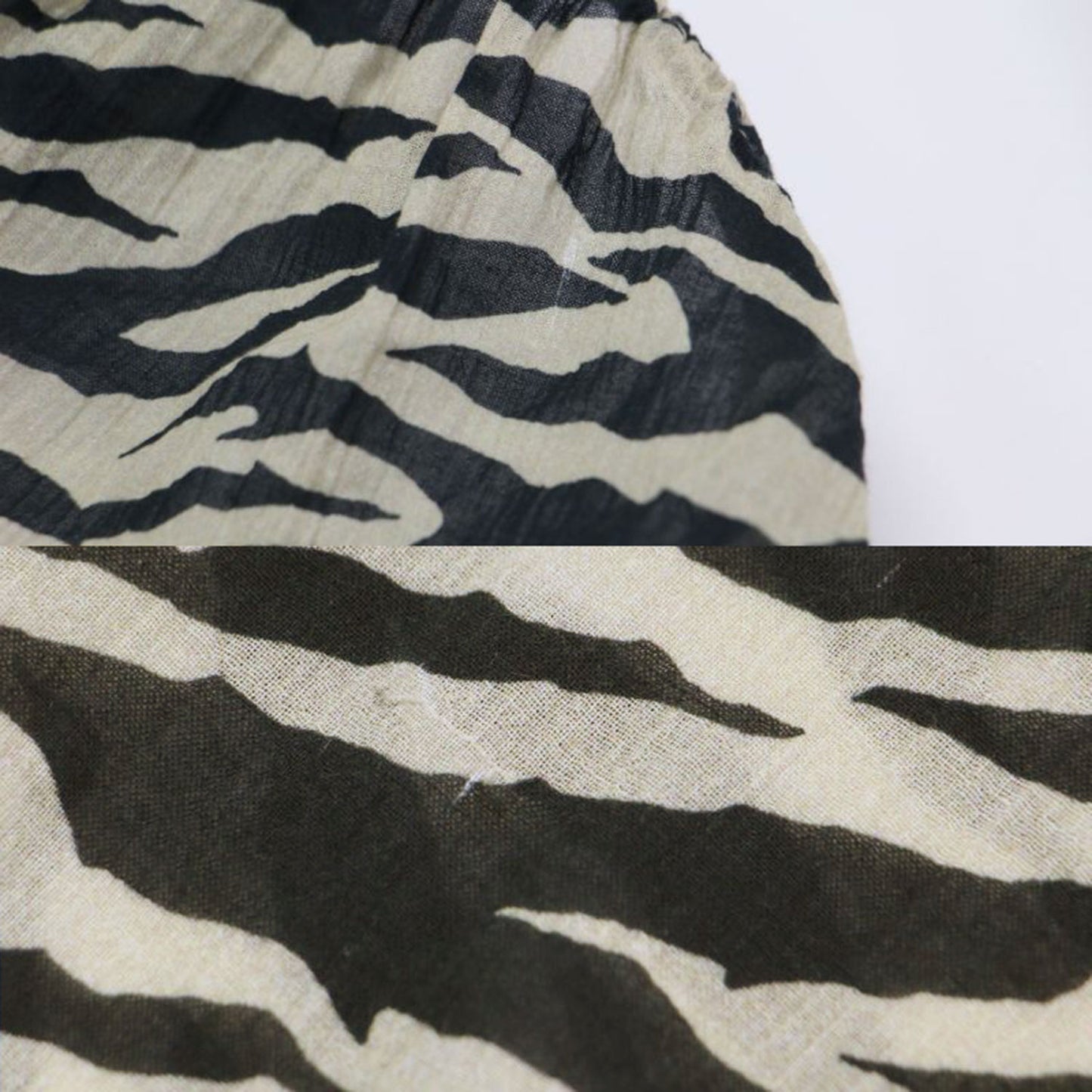 24春夏 ハンドスモッキング キャミソール サロペット / オールインワン ワイドパンツ ノースリーブ レオパード柄 コットン