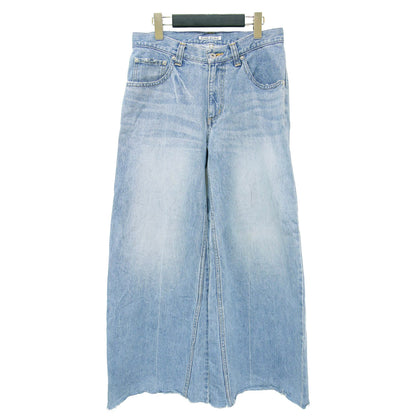 ルーズ デニム パンツ / LOOSE DENIM ワイド カットオフ USED加工 コットン