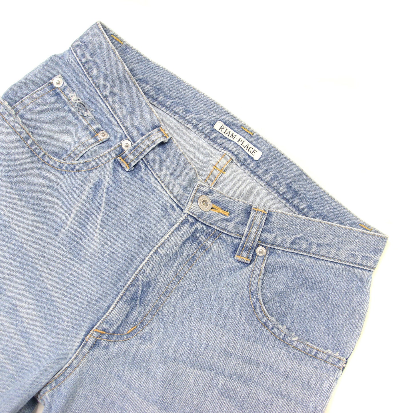 ルーズ デニム パンツ / LOOSE DENIM ワイド カットオフ USED加工 コットン