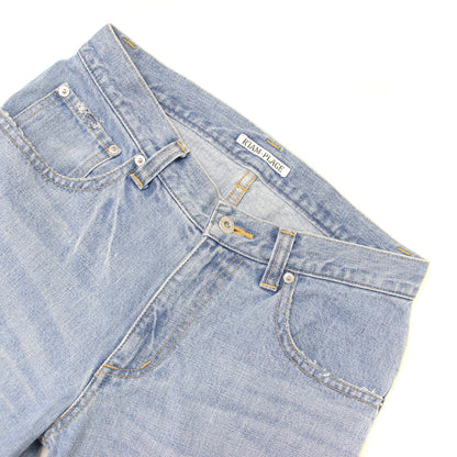 ルーズ デニム パンツ / LOOSE DENIM ワイド カットオフ USED加工 コットン