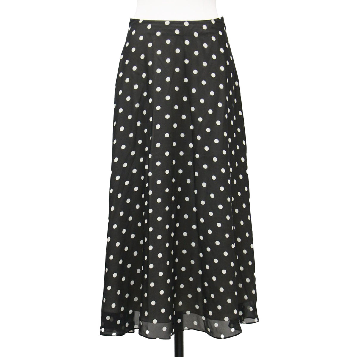 ドット ミディ丈 フレア スカート / POLKA DOT SILK VOLUME SKIRT FL シフォン シルク