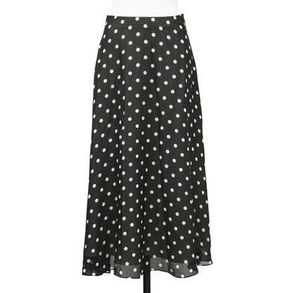 ドット ミディ丈 フレア スカート / POLKA DOT SILK VOLUME SKIRT FL シフォン シルク
