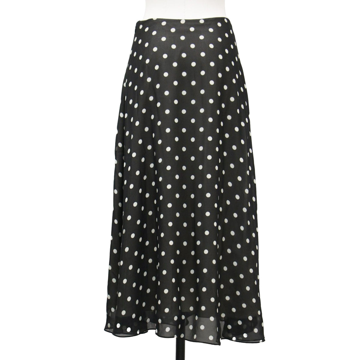 ドット ミディ丈 フレア スカート / POLKA DOT SILK VOLUME SKIRT FL シフォン シルク