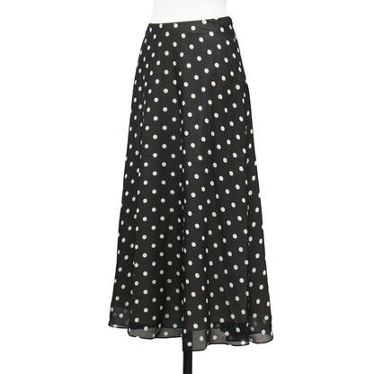 ドット ミディ丈 フレア スカート / POLKA DOT SILK VOLUME SKIRT FL シフォン シルク