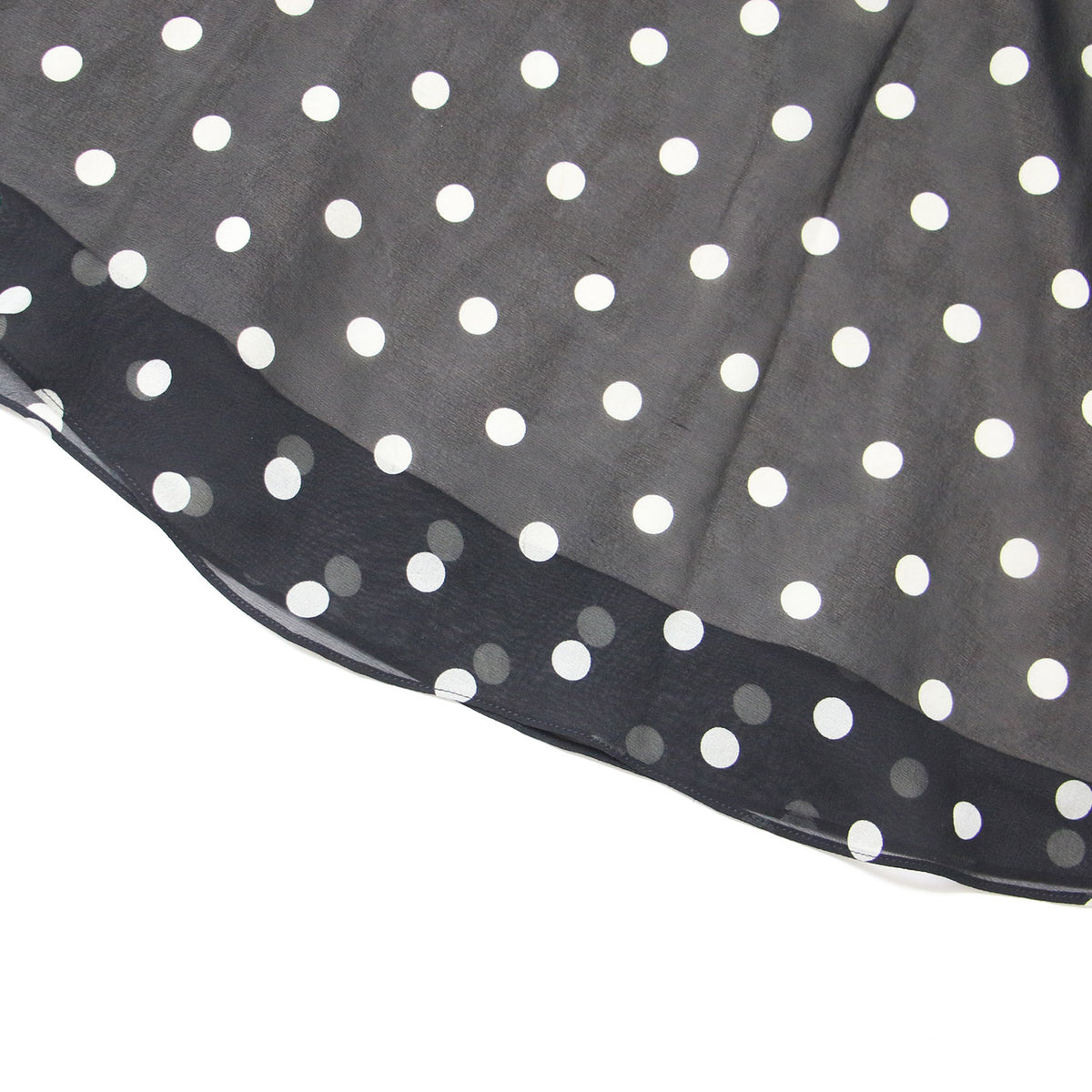 ドット ミディ丈 フレア スカート / POLKA DOT SILK VOLUME SKIRT FL シフォン シルク