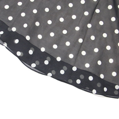 ドット ミディ丈 フレア スカート / POLKA DOT SILK VOLUME SKIRT FL シフォン シルク