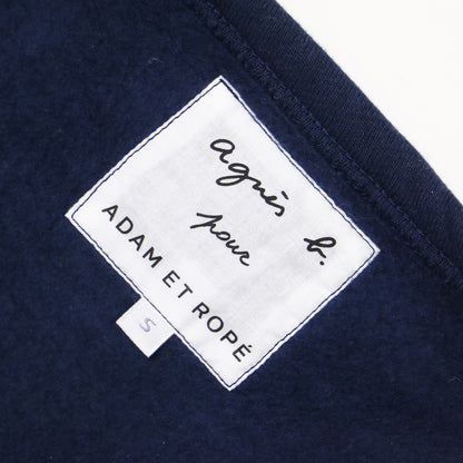 × ADAM ET ROPE 別注 カーディガン プレッション / CARDIGAN PRESSIONS 長袖 スウェット クルーネック 裏起毛 ロゴ 刺繍 スナップボタン コットン