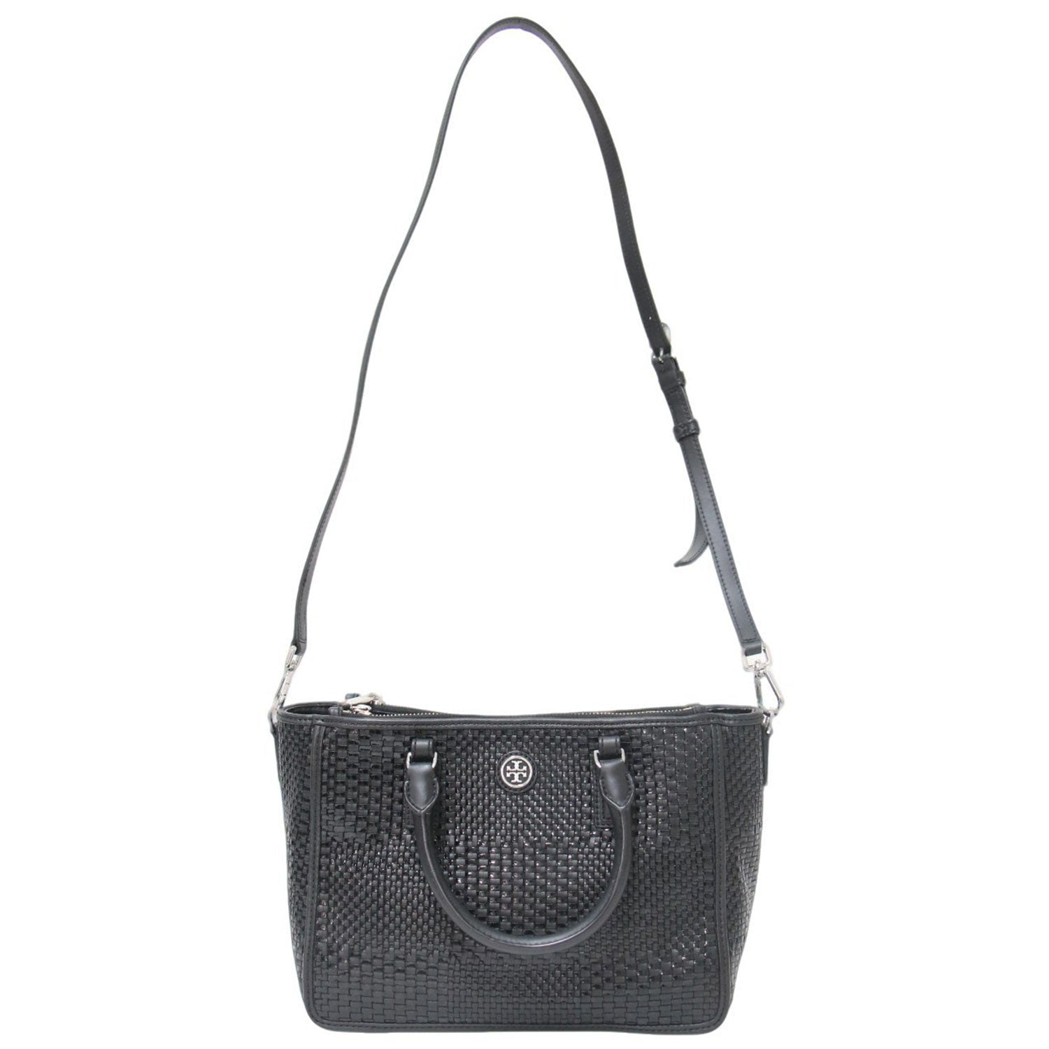 トリーバーチ編み込みレザートートバッグショルダーバック