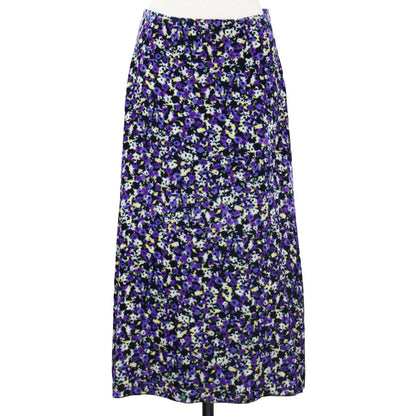 WINTER ベルベット フラワー スカート / 小花柄 プリント ロング フレア シルクブレンド