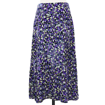 WINTER ベルベット フラワー スカート / 小花柄 プリント ロング フレア シルクブレンド