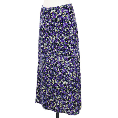 WINTER ベルベット フラワー スカート / 小花柄 プリント ロング フレア シルクブレンド