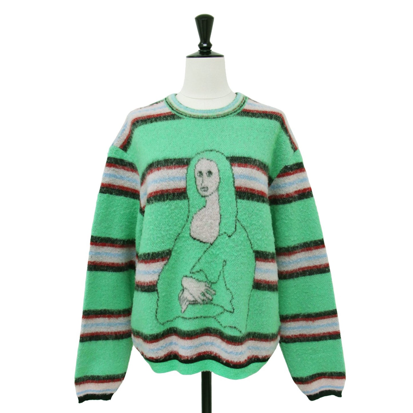 24秋冬 モナリザ ボーダー ニット / Fluffy Mona ボーダー 起毛 ウール ユニセックス