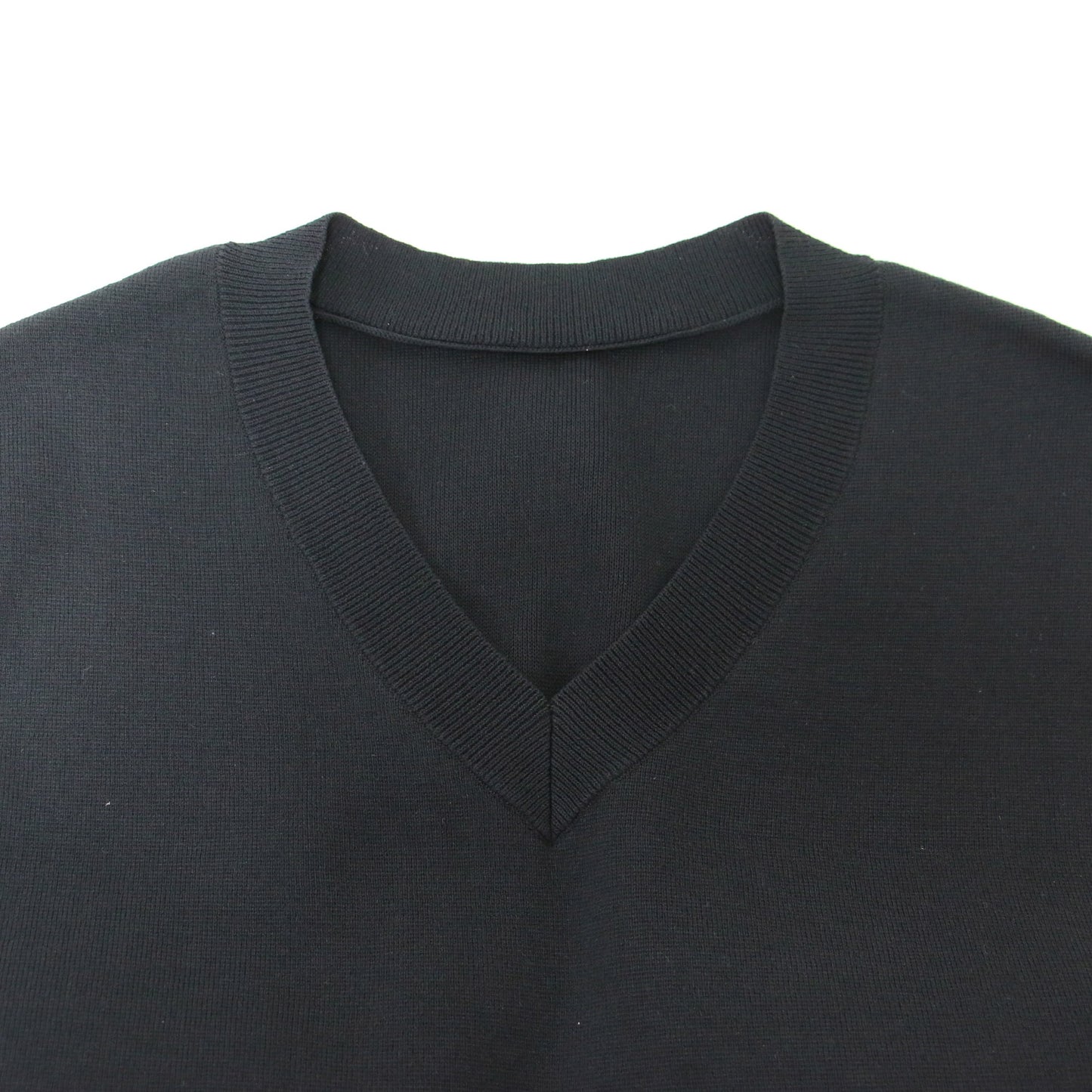 コットン ポリエステル ニット ドレス / ワンピース ミディ丈 ノースリーブ ウエストゴム ドッキング