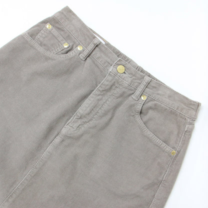コーデュロイ マキシ スカート / Aライン コットン カットオフ ダメージ加工