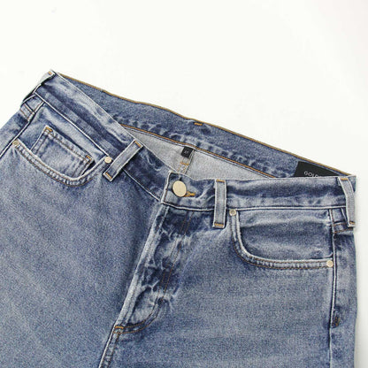 ダメージ ストレート デニム パンツ / USED加工 ボタンフライ コットン