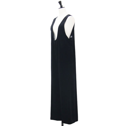 24秋冬 ベロア Vネック オールインワン / サロペット ストレッチ ワイド