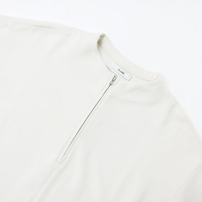 ハーフジップ フレア トップス / HALF ZIP FLARE TOPS ブラウス 長袖 ベルスリーブ