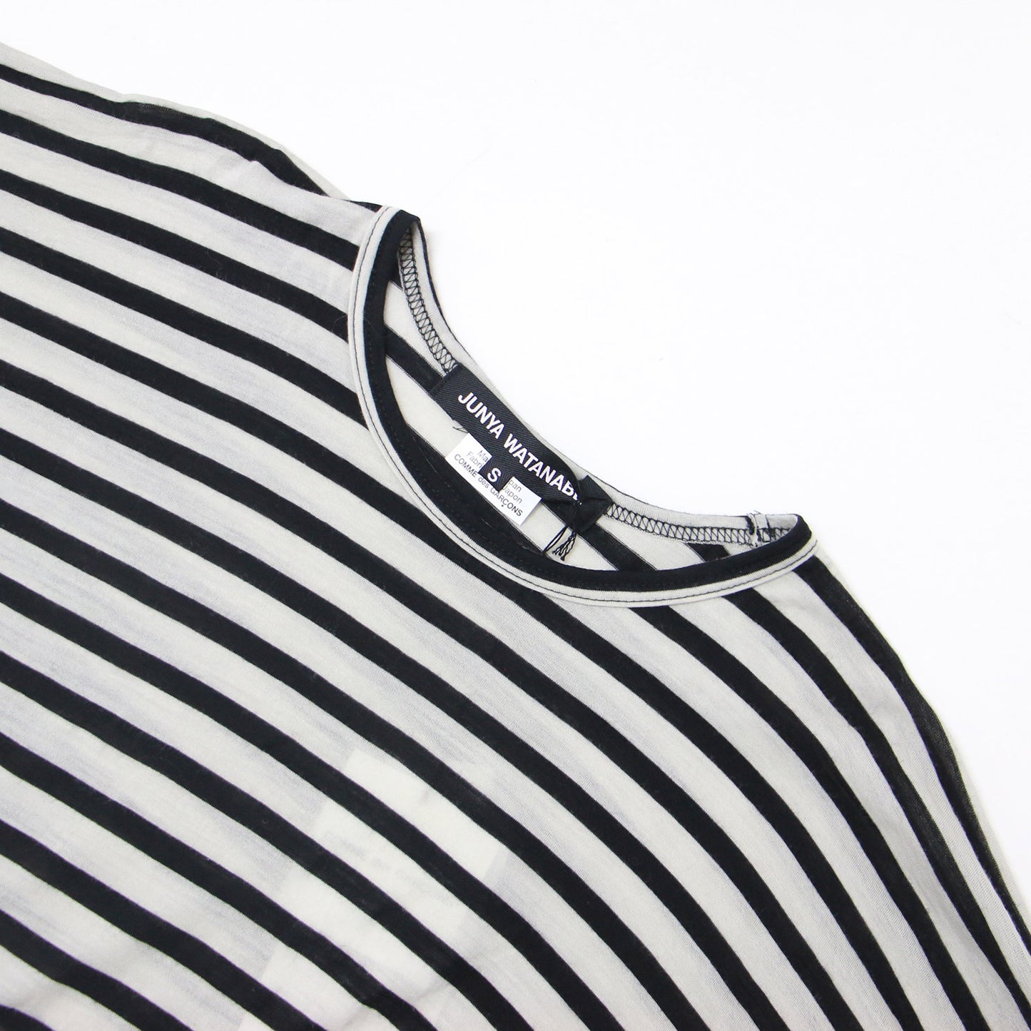 24秋冬 ウール 天竺 ボーダー ロングスリーブ Tシャツ / カットソー ロンT 長袖 切替 アシンメトリー