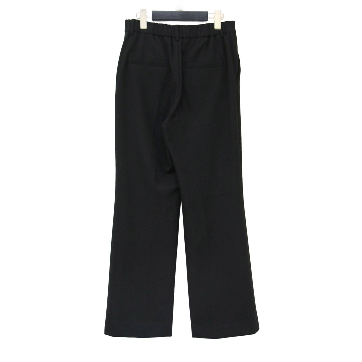 両面起毛 フレア パンツ / スラックス センタープレス ストレッチ ウエストゴム
