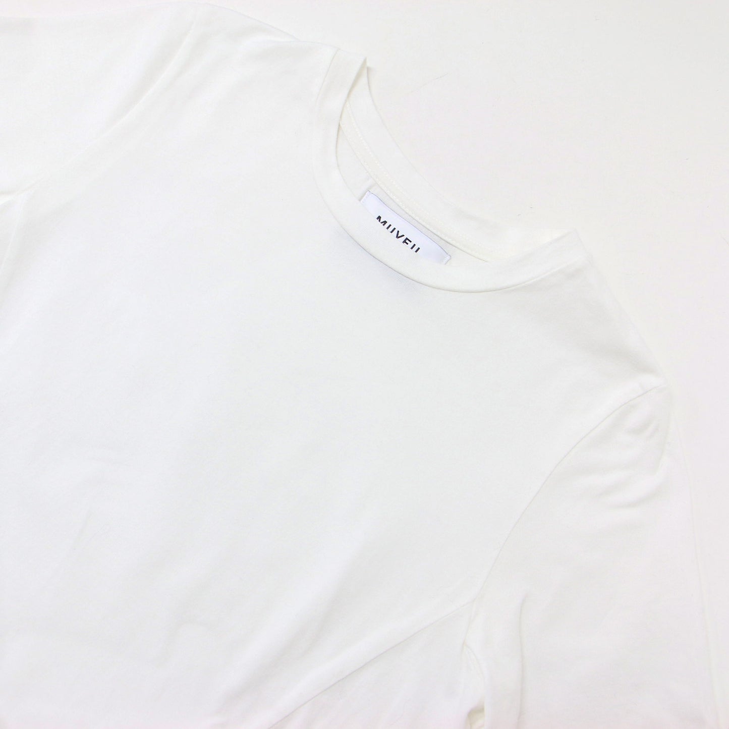 ドット チュール フリル付き 半袖 Tシャツ / クルーネック カットソー