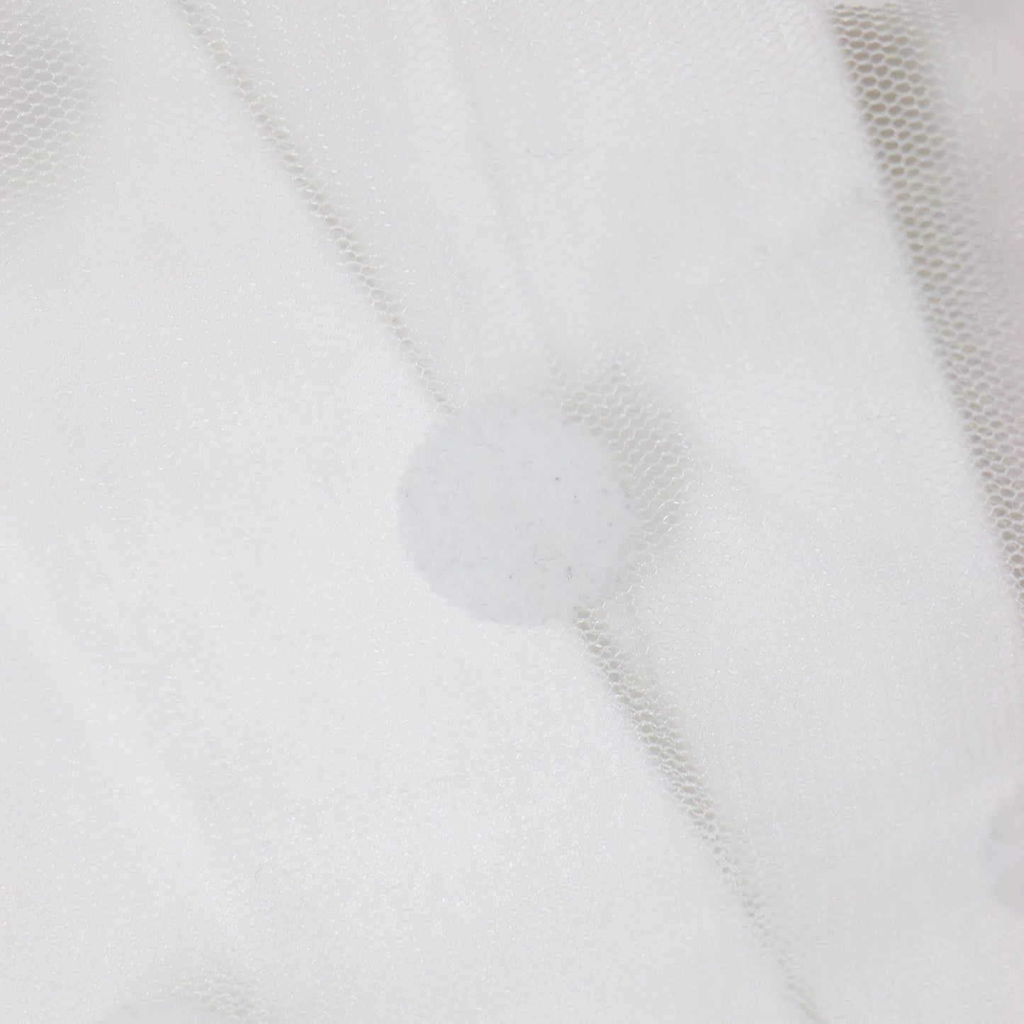 ドット チュール フリル付き 半袖 Tシャツ / クルーネック カットソー