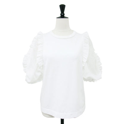 ギャザー スリーブ 半袖 Tシャツ / クルーネック パフスリーブ フリル クルーネック カットソー