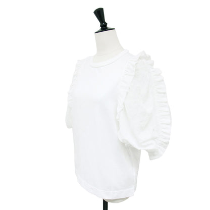 ギャザー スリーブ 半袖 Tシャツ / クルーネック パフスリーブ フリル クルーネック カットソー