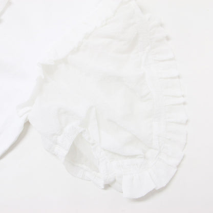 ギャザー スリーブ 半袖 Tシャツ / クルーネック パフスリーブ フリル クルーネック カットソー