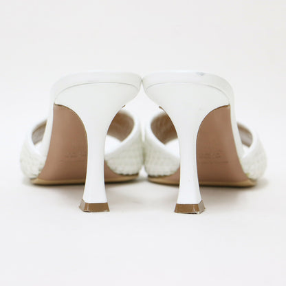 レザー メッシュ コンビ ヒール サンダル / ALICE ミュール スクエアトゥ