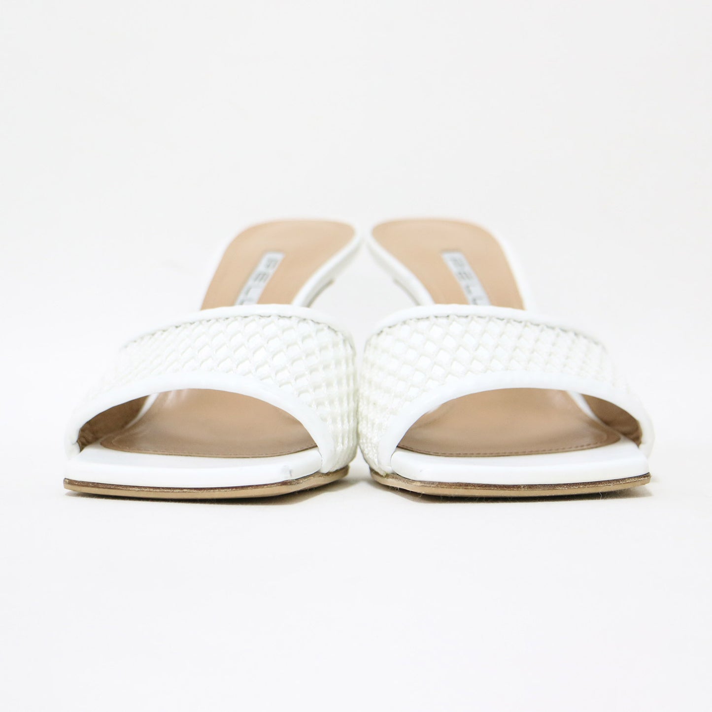 レザー メッシュ コンビ ヒール サンダル / ALICE ミュール スクエアトゥ