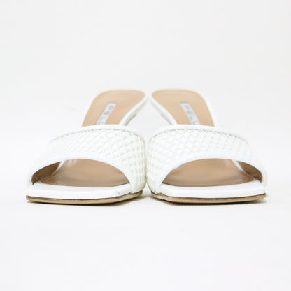 レザー メッシュ コンビ ヒール サンダル / ALICE ミュール スクエアトゥ