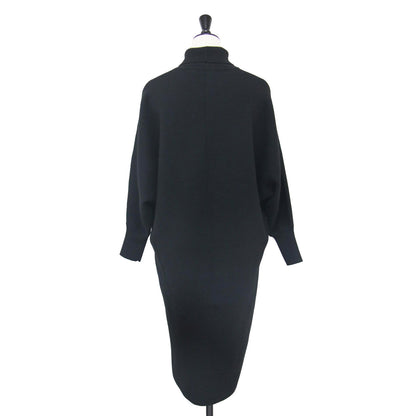 ダブルフェイス ニット ワンピース / ロング丈 長袖 タートルネック ウール