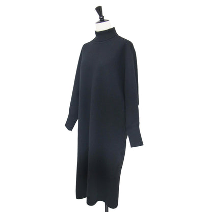 ダブルフェイス ニット ワンピース / ロング丈 長袖 タートルネック ウール