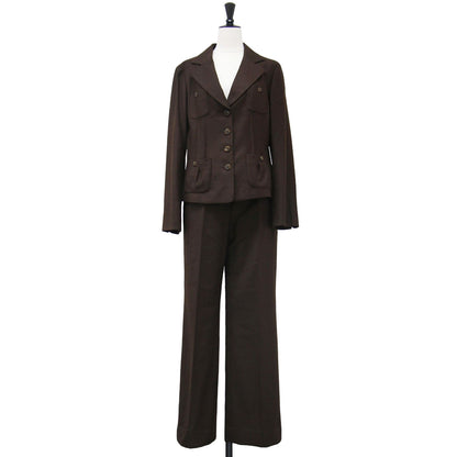 ジャケット パンツ スーツ / セットアップ ストレート センタープレス タック ウール カシミヤ