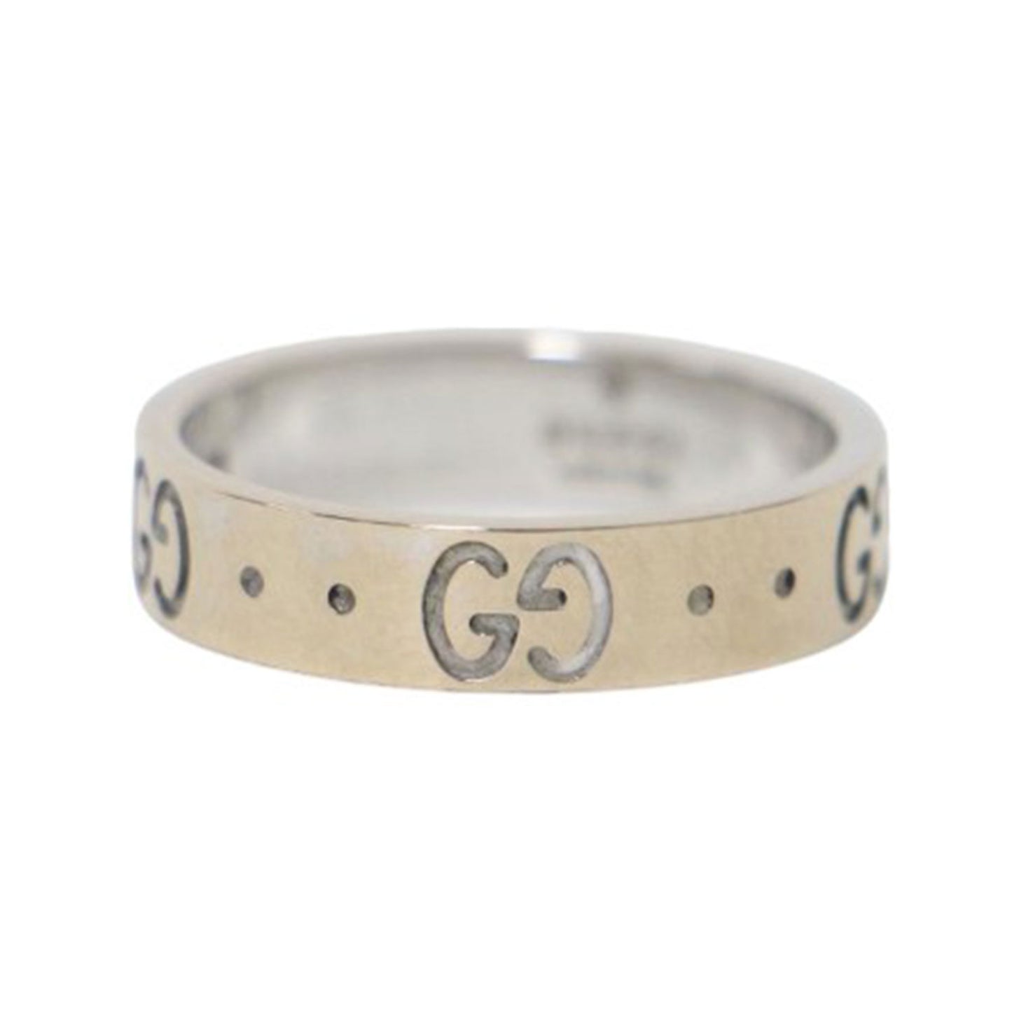 アイコン リング / 18WG GG柄 指輪 イタリア製